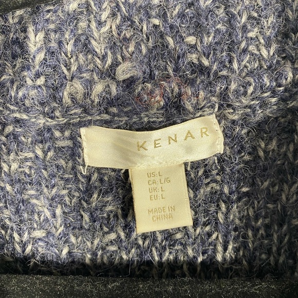 Kenar Dark Blue Shawl Collar Wool/Alpaca Knit Duster Cardigan size large - Picture 5 of 13
